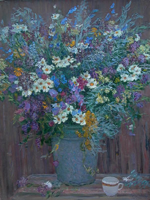 Полевые цветы и чашка • Nature morte aux fleurs des champs avec une tasse (1985)